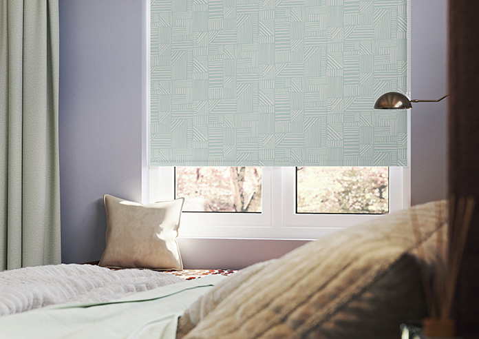 Irregular Tiles, Duckegg - Twist&Fit Roller Blind - Image 5